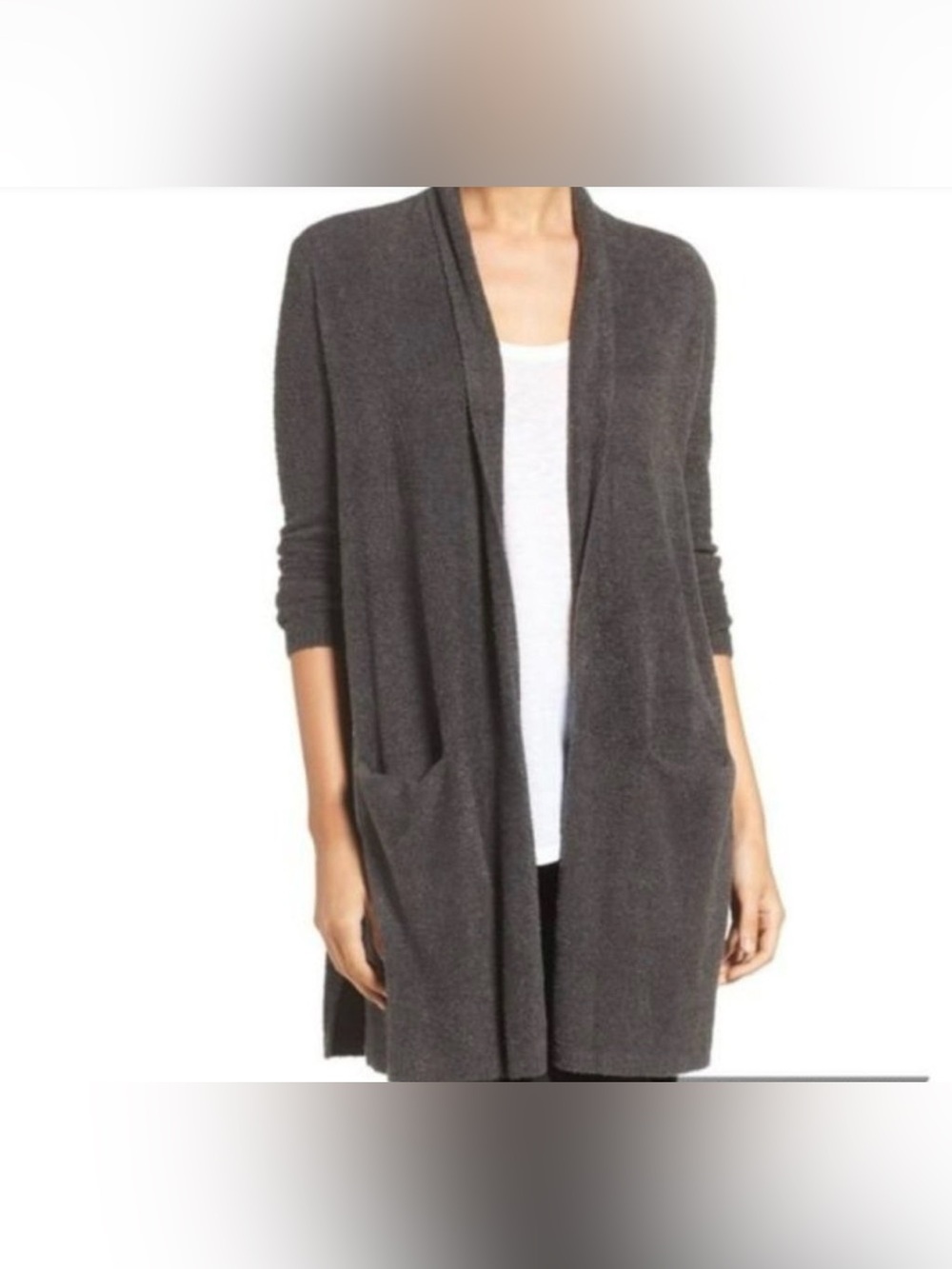 Barefoot dreams womens Open-Front Long Cardigan size medium